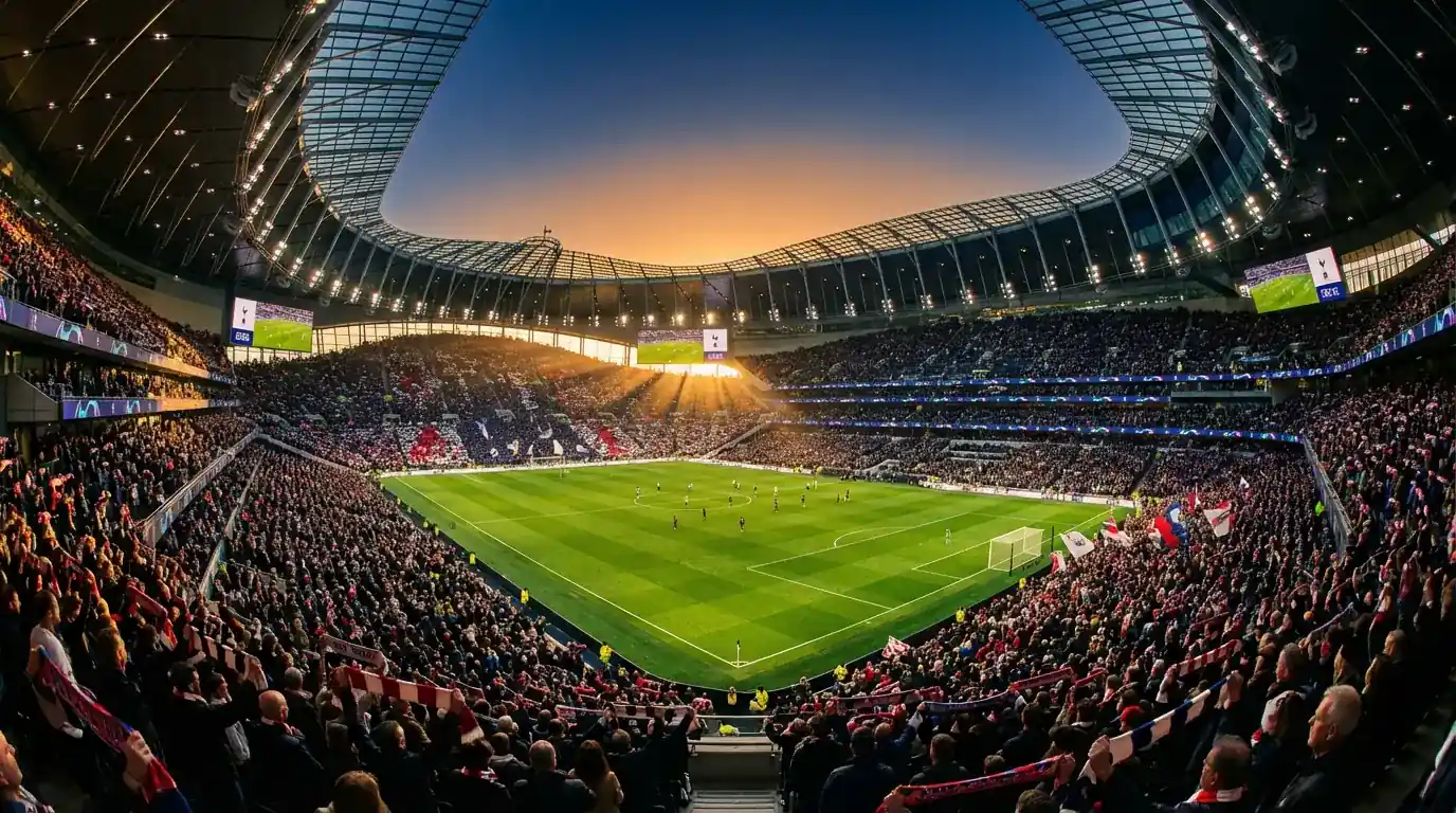 Stade de football illuminé pour la Coupe du Monde 2026